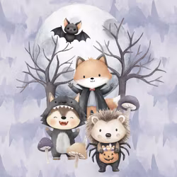 T7168 Joggingtyg Halloweenkompisar (40 x 50 cm) 5-pack