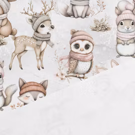 V1290 Bomullsväv Vintervänner (5 m)