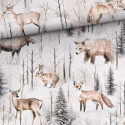 V1294 Bomullsväv Snöskogen (5 m)