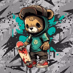 T7186 Joggingtyg Coola Skatebjörnen  (55 x 73 cm) 5-pack