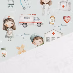 T7190 Trikå Lilla Plåsterpatrullen (5 m)