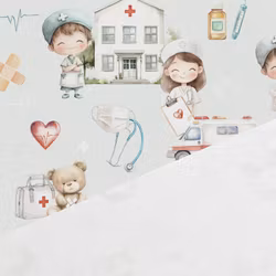 V1296 Bomullsväv Lilla Plåsterpatrullen (5 m)