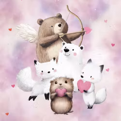 T7208 Joggingtyg Hjärtevänner (40 x 50 cm) 5-pack