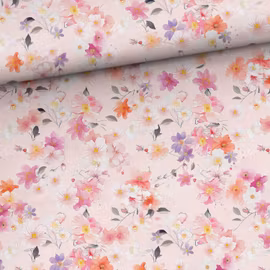 T7234 Trikå Småblommor rosa (5 m)