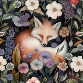 T7239 Joggingtyg Räv i mystisk glänta (40 x 50 cm) 5-pack