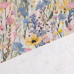 T7241 Trikå Pastellblommor (5 m)