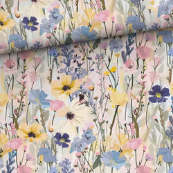 T7241 Trikå Pastellblommor (5 m)