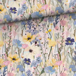T7241 Trikå Pastellblommor (5 m)