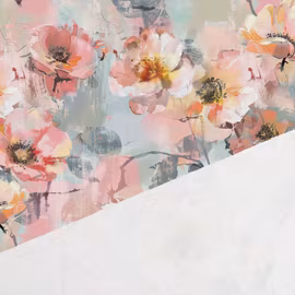 T7244 Trikå Målade blommor (5 m)