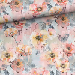 T7244 Trikå Målade blommor (5 m)