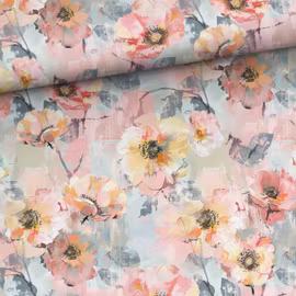 T7244 Trikå Målade blommor (5 m)