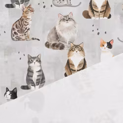 V1310 Bomullsväv Katter grå (5 m)