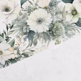 V1312 Bomullsväv Vit Anemon (5 m)