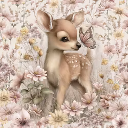 T7254 Joggingtyg Våräng med rådjurskid (40 x 50 cm) 5-pack