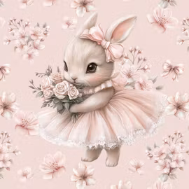 T7257 Joggingtyg Balettkanin (40 x 50 cm) 5-pack