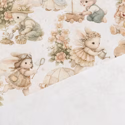 V1318 Bomullsväv Kaninparadis (5 m)