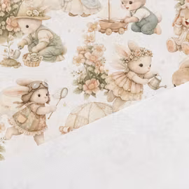 V1318 Bomullsväv Kaninparadis (5 m)