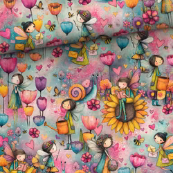 T7279 Trikå Färgglada Älvor  (5 m)