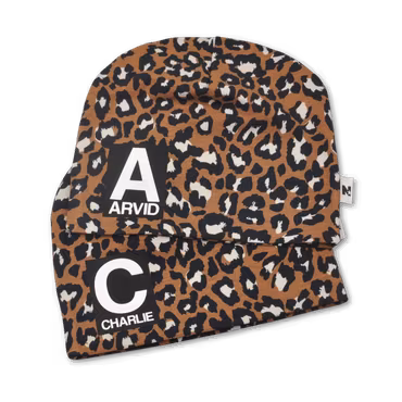 Namnmössa - Leopardmönstrad - Bokstav och namn