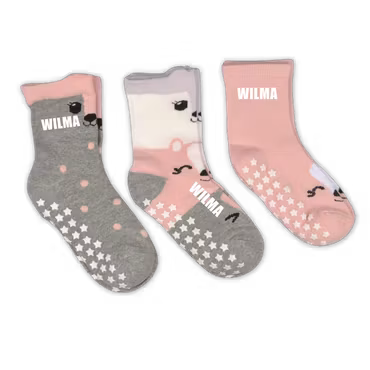 Namnstrumpor - Djur (rosa)