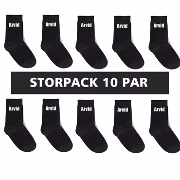 Namnstrumpor - Svarta (10 PACK)