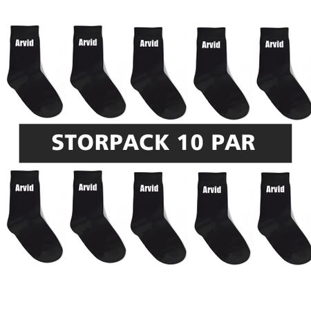 Namnstrumpor - Svarta (10 PACK)