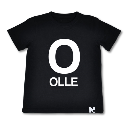 T-shirt - STOR bokstav och namn (svart)