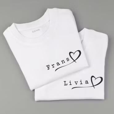 T-shirt - heart (vit) 62/68cl
