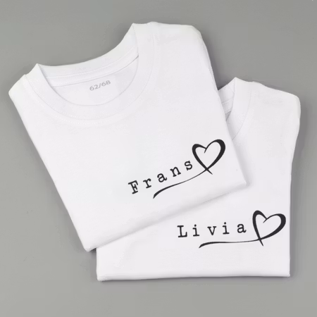 T-shirt - heart (vit) 62/68cl