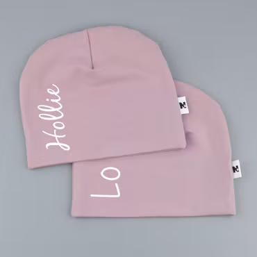 Ljuslila namnmössa - Lodrät text