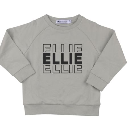 Sweatshirt - Namn X3 (ljusgrå/beige)