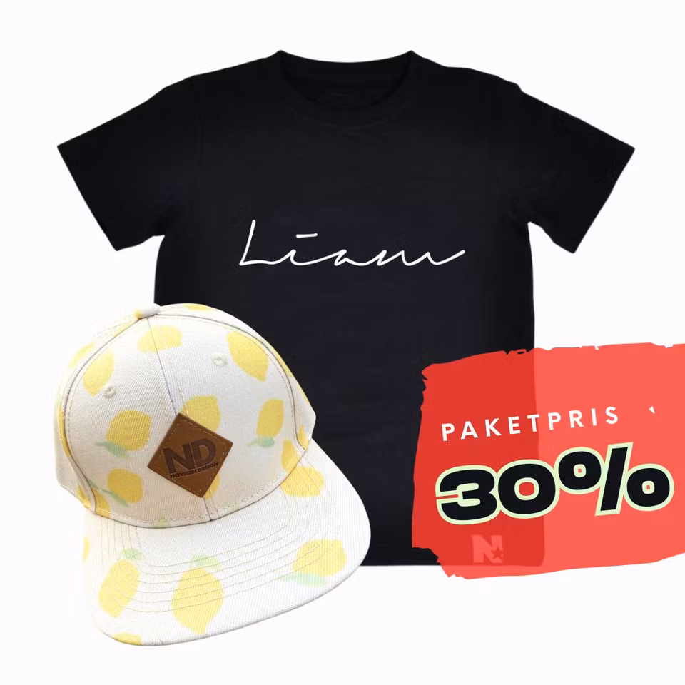 PAKETPRIS - Namntshirt & keps (citron allover)