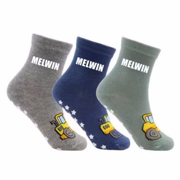 Namnstrumpor - Gula arbetsfordon