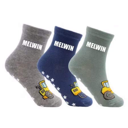 Namnstrumpor - Gula arbetsfordon