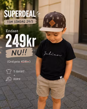 PAKETPRIS - Tshirt (svart) & keps Rainbow