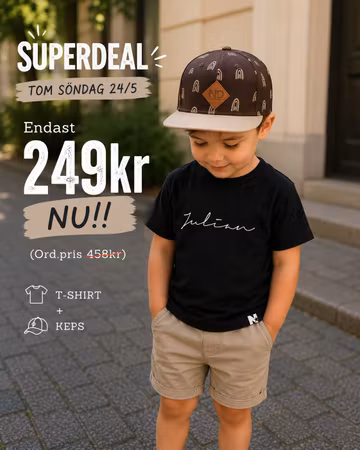 PAKETPRIS - Tshirt (svart) & keps Rainbow