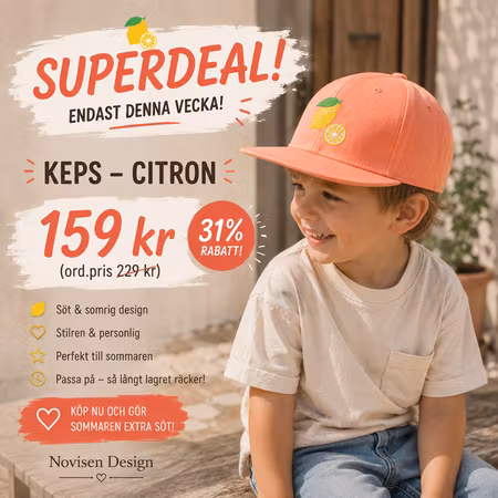 Keps - Citroner (korall)