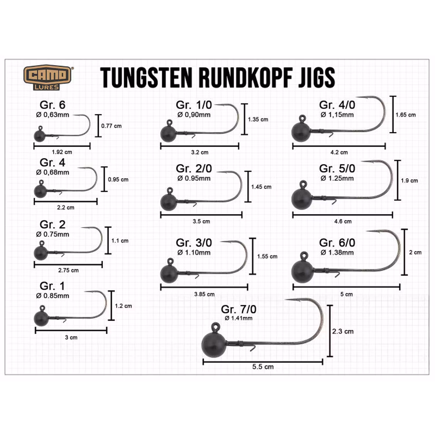 CAMO Tungsten Round Jig