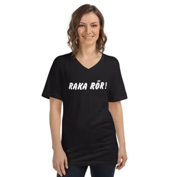 Raka Rör dam t-shirt v-ringad