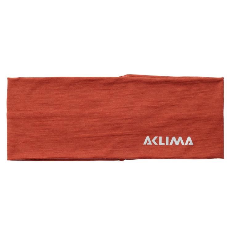 Aclima Pannband LightWool Headband Red Ochre