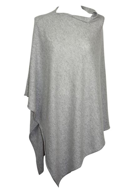 Mathlau Poncho Lightgrey melange