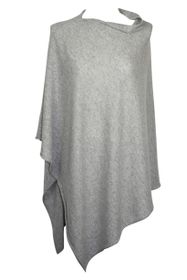 Mathlau Poncho Lightgrey melange