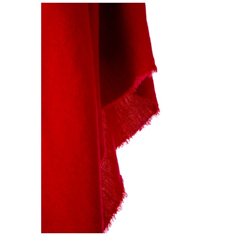 By Basics Poncho Small Chili Red