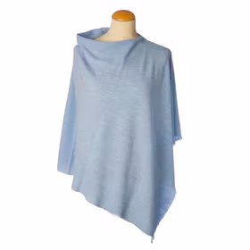 By Basics Poncho Small Sky Blue Melange