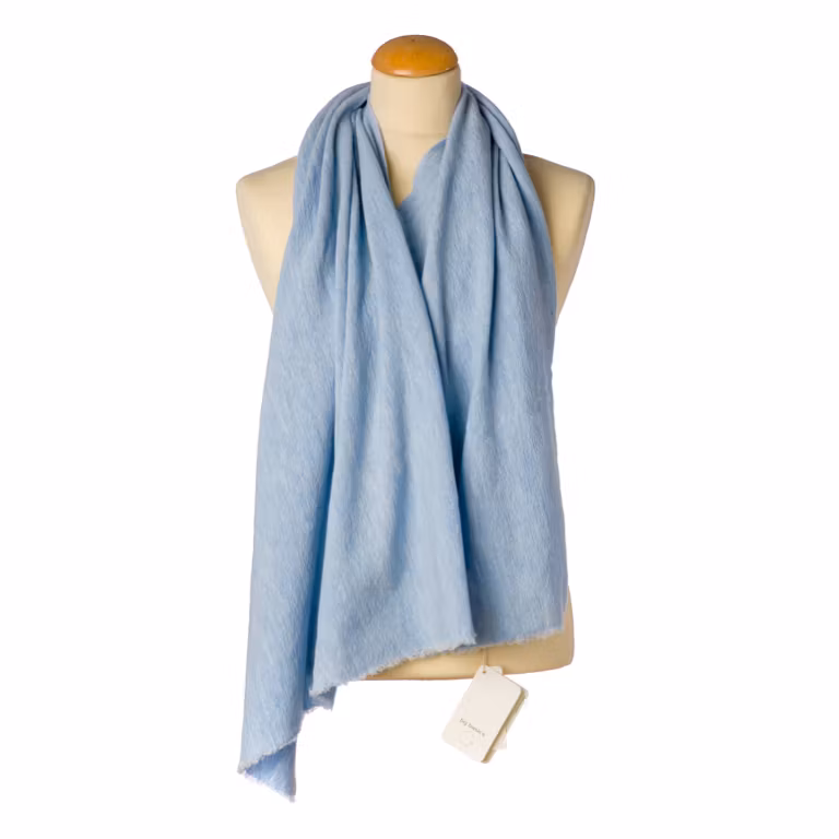 By Basics Poncho Small Sky Blue Melange