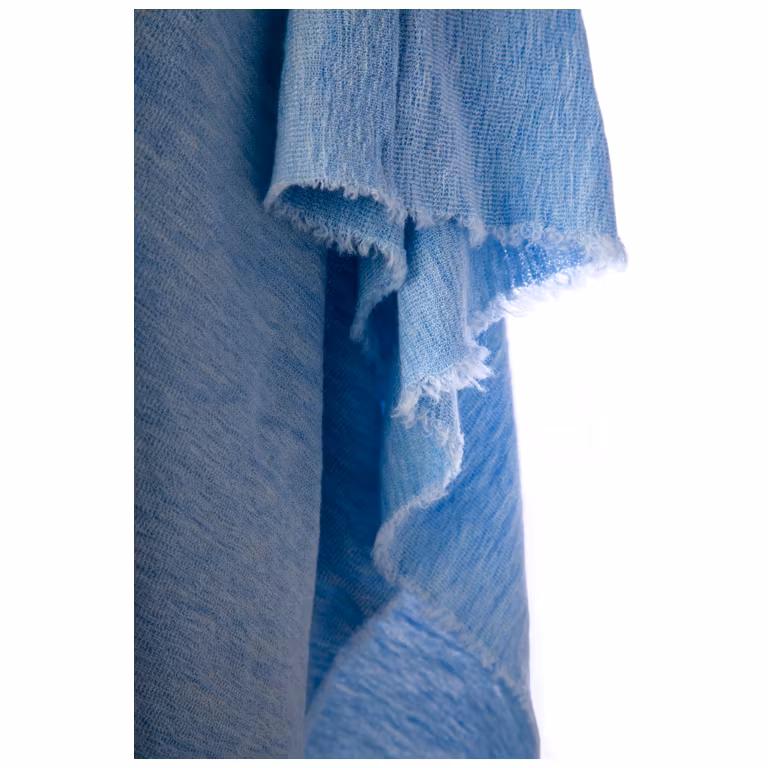 By Basics Poncho Small Sky Blue Melange
