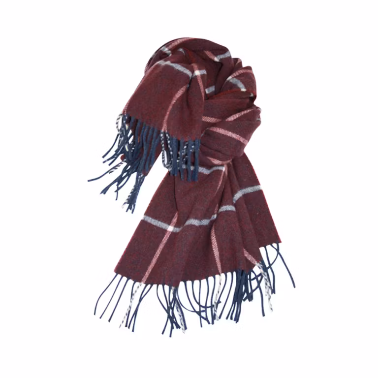 Mathlau Halsduk Wool Scarf Big Check -Purple