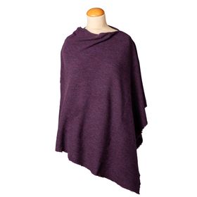 By Basics Poncho Small Plum Melange