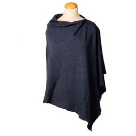 By Basics Poncho Small Midnight Blue Melange