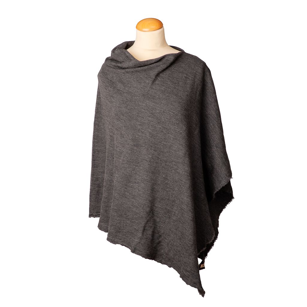By Basics Poncho Small Anthracite Melange